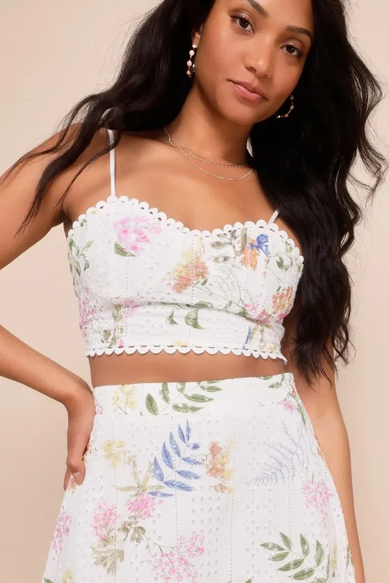 Sweet At Heart White Floral Embroidered Two-Piece Midi Dress sold by Lulus product image thumbnail 2