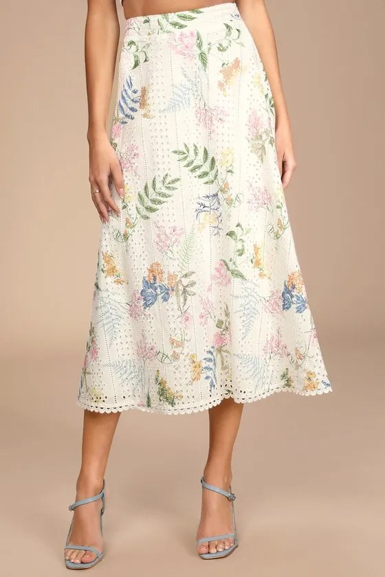 Sweet At Heart White Floral Embroidered Two-Piece Midi Dress sold by Lulus product image thumbnail 3