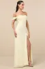 Magical Magnetism Pale Yellow Off-the-Shoulder Maxi Dress sold by Lulus