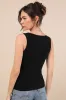 Kosta Black Ruched Jersey Knit Tank Top sold by Lulus