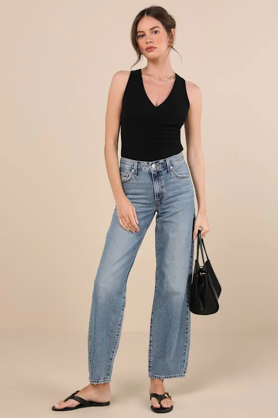 Kosta Black Ruched Jersey Knit Tank Top sold by Lulus product image thumbnail 3