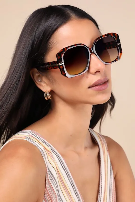 Reika Brown Tortoiseshell Oversized Sunglasses sold by Lulus