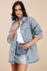Callahan Light Wash Denim Oversized Shacket sold by Lulus
