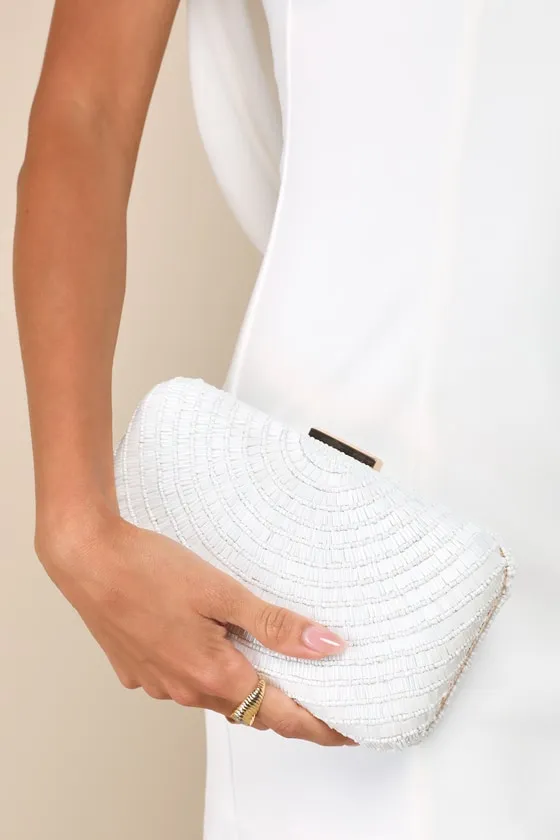 Incredible Shine White Beaded Rectangular Clutch sold by Lulus product image thumbnail 2