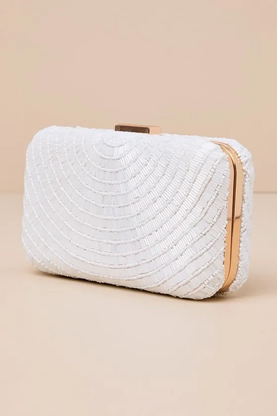 Incredible Shine White Beaded Rectangular Clutch sold by Lulus product image thumbnail 3