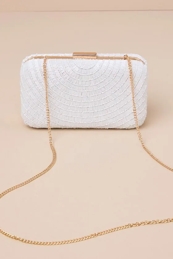 Incredible Shine White Beaded Rectangular Clutch sold by Lulus product image thumbnail 4