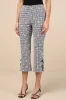 Zinni Black and White Gingham Embroidered Capri Pants sold by Lulus