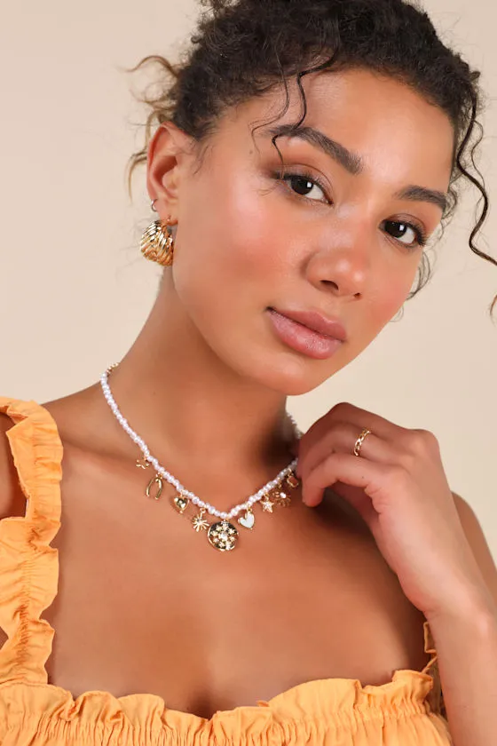 Laeta Gold and White Pearl Charm Necklace sold by Lulus product image thumbnail 2