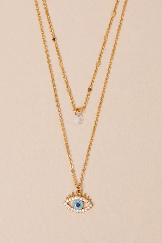 Shiny Sight Gold Layered Charm Necklace sold by Lulus product image thumbnail 2