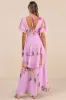 Midnight Mood Lilac Floral Print Tiered Maxi Dress sold by Lulus