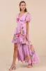 Midnight Mood Lilac Floral Print Tiered Maxi Dress sold by Lulus