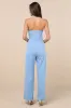 Natasha Light Blue Strapless Pleated Jumpsuit sold by Lulus
