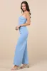 Natasha Light Blue Strapless Pleated Jumpsuit sold by Lulus