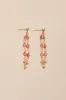 Rahela Gold and Pink Chain Link Drop Earrings sold by Lulus