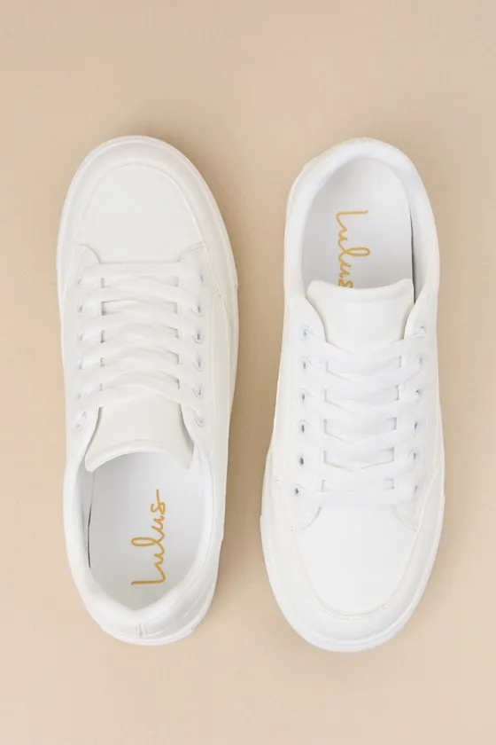 Lalaa White Lace-Up Sneakers sold by Lulus product image thumbnail 3