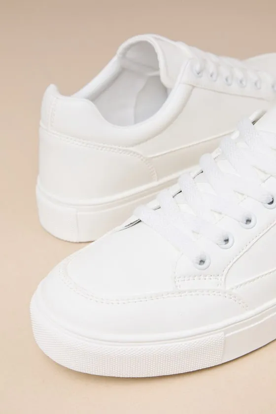Lalaa White Lace-Up Sneakers sold by Lulus product image thumbnail 4