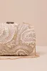 Upscale Idea Beige and Pink Beaded Pearl Hard-Sided Clutch sold by Lulus