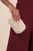 Upscale Idea Beige and Pink Beaded Pearl Hard-Sided Clutch sold by Lulus