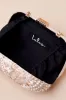 Upscale Idea Beige and Pink Beaded Pearl Hard-Sided Clutch sold by Lulus
