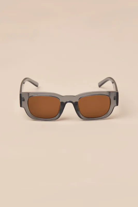 Belkie Grey Square Sunglasses made by Lulus
