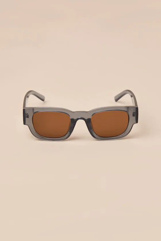 Belkie Grey Square Sunglasses sold by Lulus