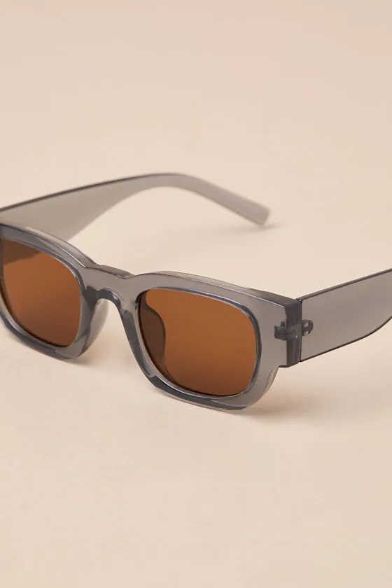 Belkie Grey Square Sunglasses sold by Lulus product image thumbnail 3