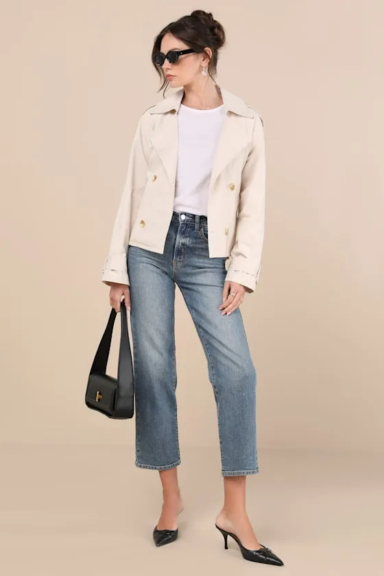 Lianna Beige Cropped Trench Coat sold by Lulus