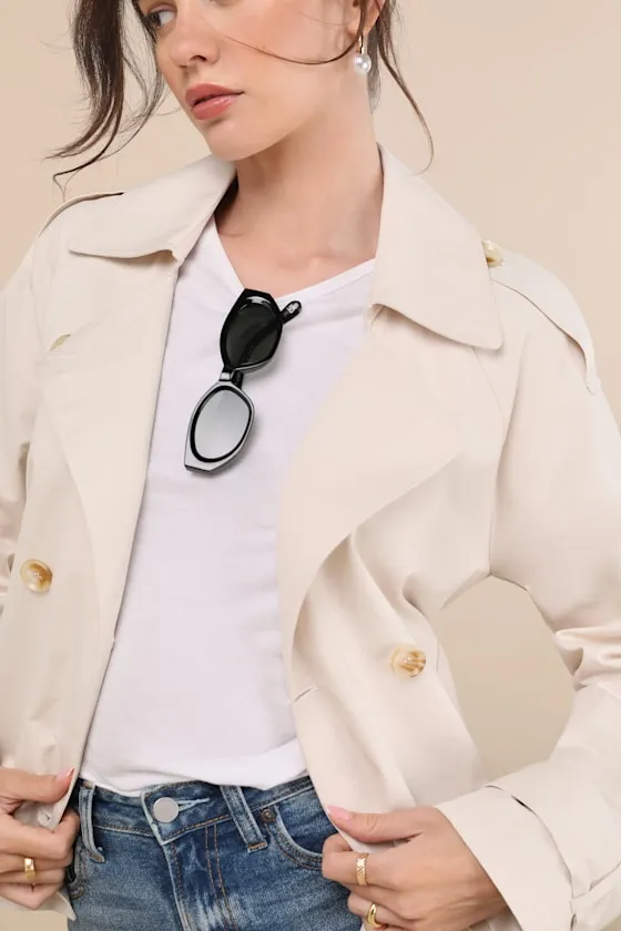 Lianna Beige Cropped Trench Coat sold by Lulus product image thumbnail 2