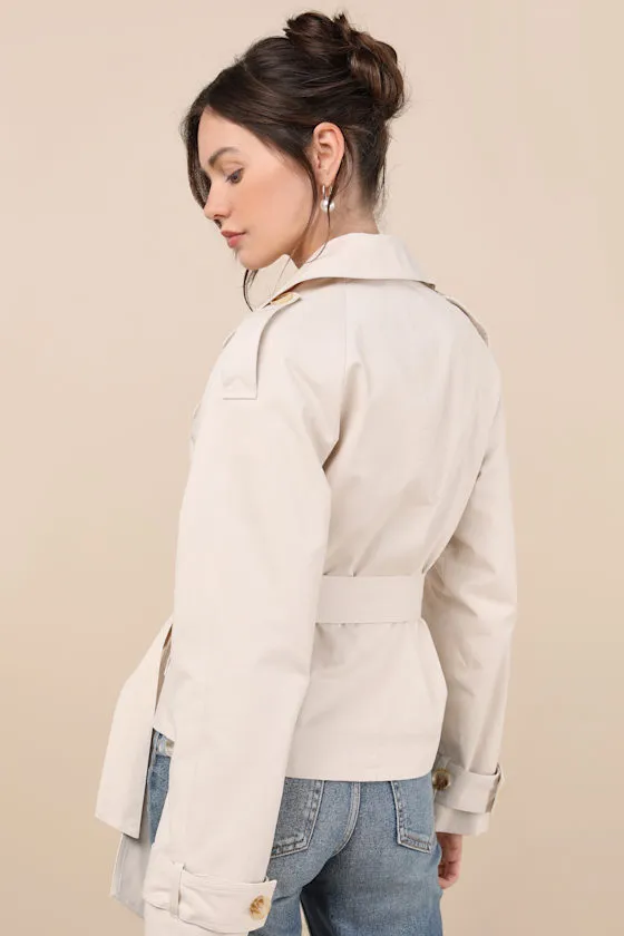 Lianna Beige Cropped Trench Coat sold by Lulus product image thumbnail 3
