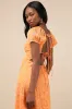 Blossoming with Charm Orange Embroidered Tie-Back Midi Dress sold by Lulus