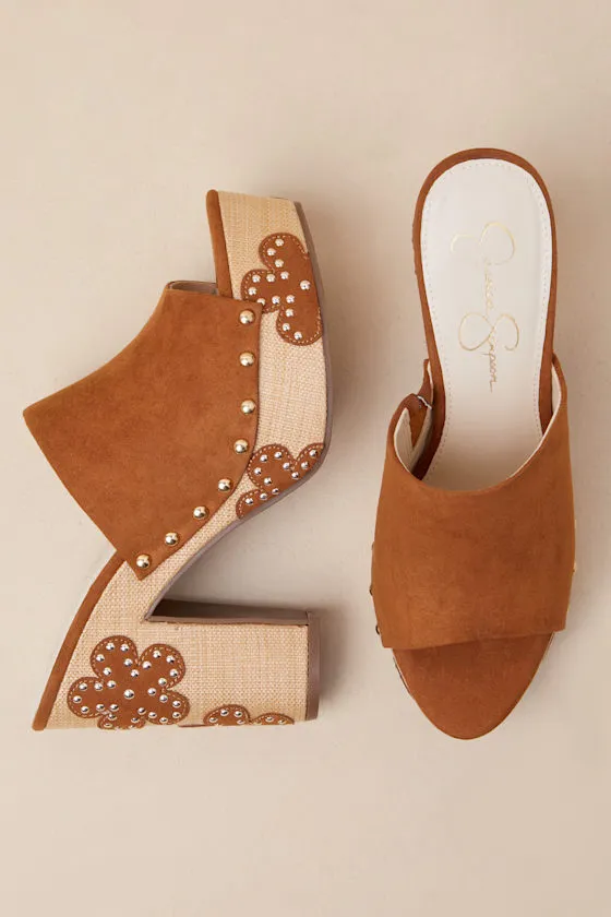 Shelbie Tuscan Tan Suede Platform High Heel Slide Sandals sold by Lulus product image thumbnail 2
