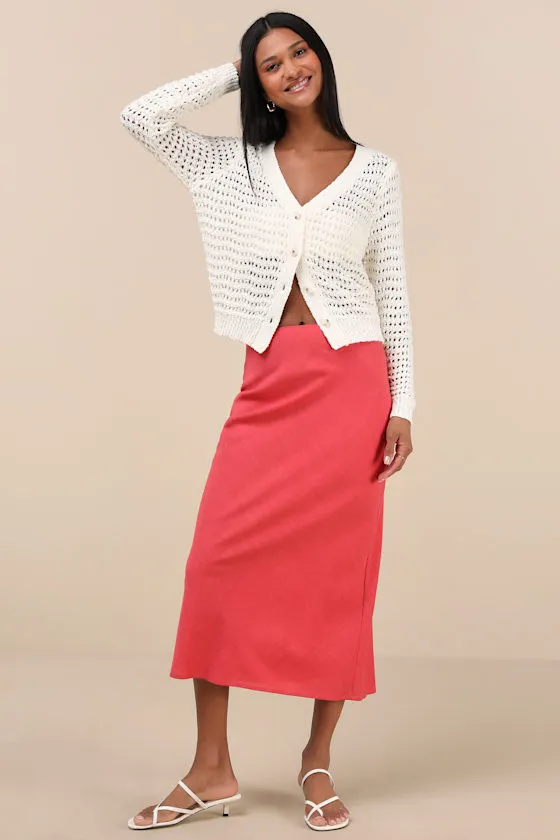 Breezy Attitude Ivory Loose Knit Button-Up Cardigan Sweater sold by Lulus product image thumbnail 3