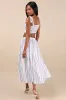 Cheerful Season Ivory Striped Two-Piece Midi Dress With Pockets sold by Lulus
