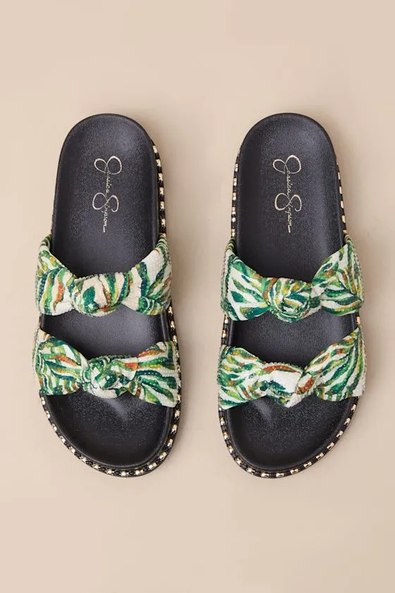Caralyna Green Multi Rhinestone Slide Sandals sold by Lulus product image thumbnail 2