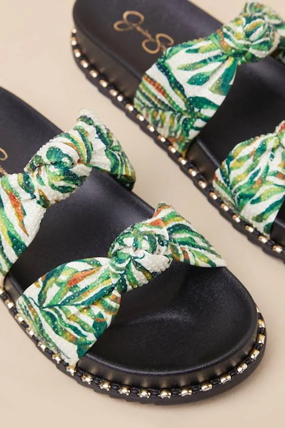 Caralyna Green Multi Rhinestone Slide Sandals sold by Lulus product image thumbnail 3
