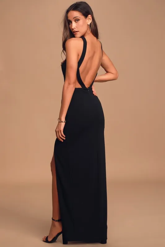 All You Need is Love Black Halter Backless Maxi Dress sold by Lulus