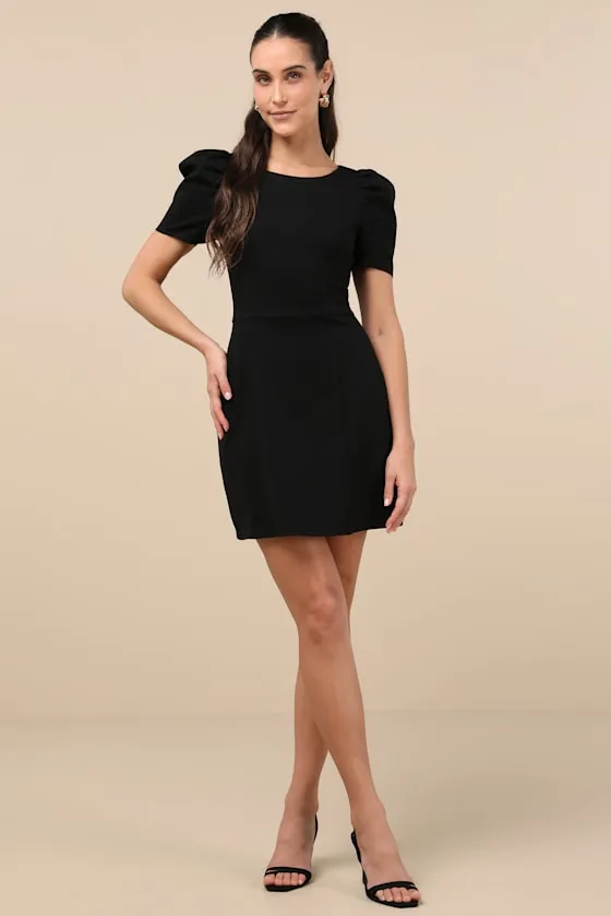 Kasai Black Short Sleeve Mini Dress sold by Lulus