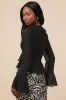 Thriving Flirt Black Chiffon Ruffled Long Sleeve Tie-Front Top sold by Lulus