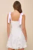 Sweeten the Day Cream Floral Burnout Tie-Strap Mini Dress sold by Lulus