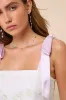 Sweeten the Day Cream Floral Burnout Tie-Strap Mini Dress sold by Lulus