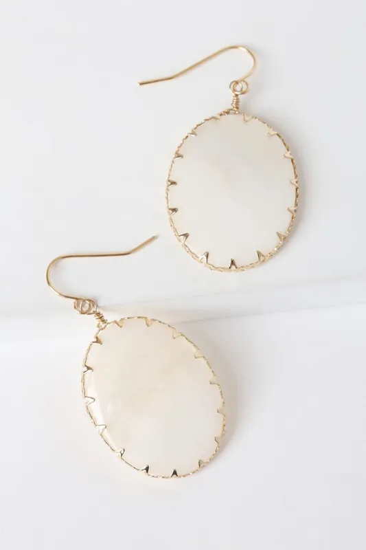 Perfectly Poised White Shell Earrings sold by Lulus