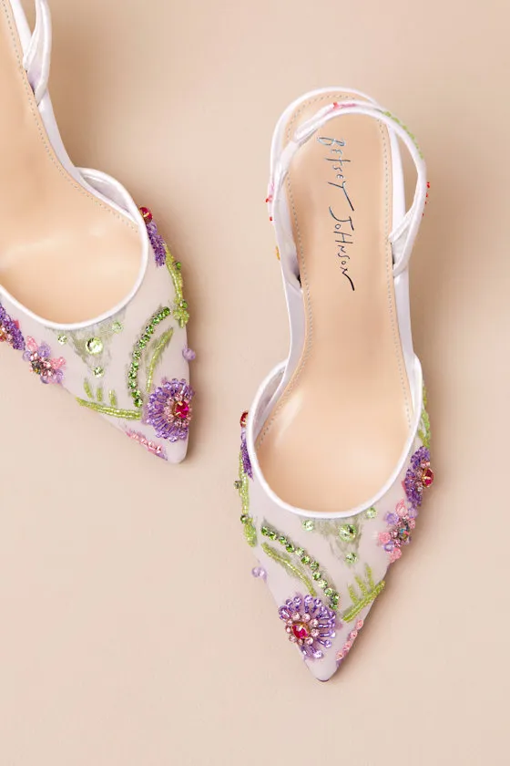 SB-Velma Ivory Multi Mesh Beaded Slingback Pumps sold by Lulus product image thumbnail 4