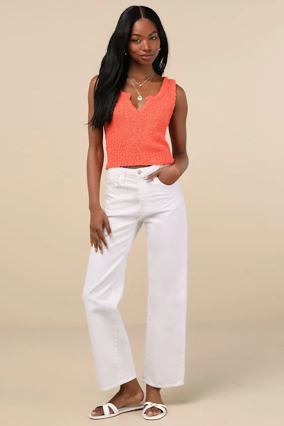 Easily the Cutest Orange Knit Cropped Tank Top sold by Lulus product image thumbnail 3