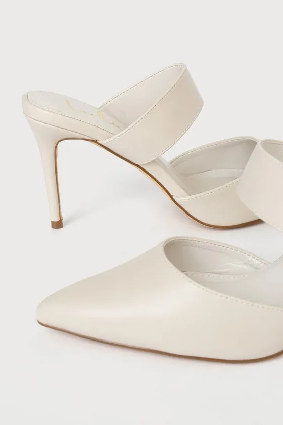 Faire Off White Pointed-Toe Mules sold by Lulus product image thumbnail 3