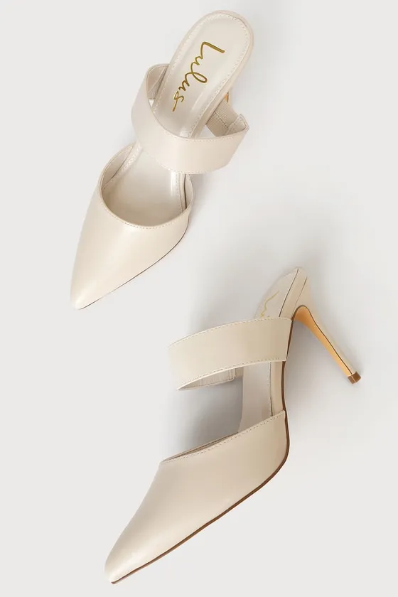 Faire Off White Pointed-Toe Mules sold by Lulus product image thumbnail 4