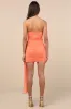 Exceptional Beauty Orange Ruched Strapless Bodycon Mini Dress sold by Lulus