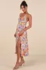 Danelle Taupe Floral Halter A-Line Midi Dress sold by Lulus