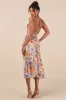 Danelle Taupe Floral Halter A-Line Midi Dress sold by Lulus