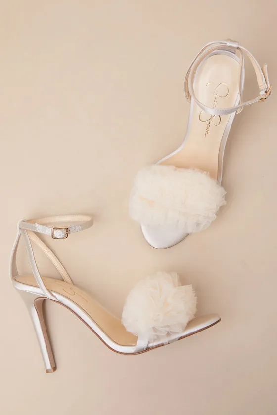 Jilria Soft Ivory Satin Ankle Strap High Heel Sandals sold by Lulus product image thumbnail 4