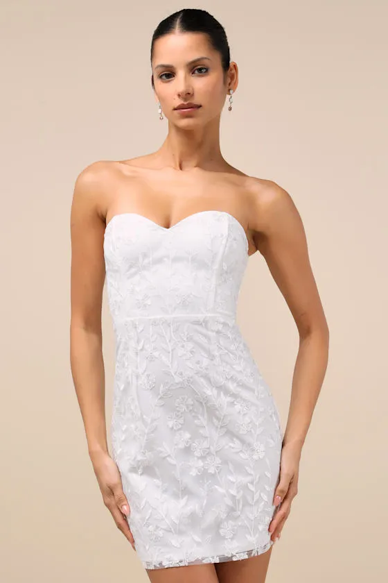 Exquisite Sensation White Embroidered Strapless Mini Dress sold by Lulus product image thumbnail 3